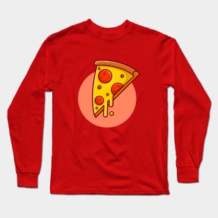 Pizza Melted Cartoon Vector Icon Illustration Long Sleeve T-Shirt